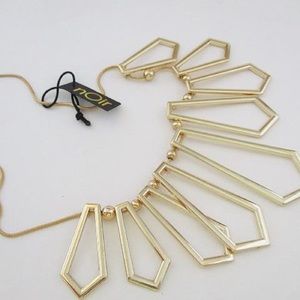 Noir 14k gold plated geometric pendant necklace